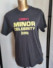 PLAIN LAZY T-SHIRT SMALL VERY MINOR CELEBRITY SLOGAN GREY SHORT SLEEVE COTTON
