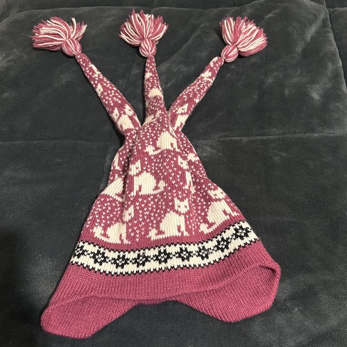 Vintage nordic ski hat - hat, pink