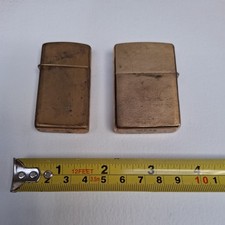 x2 vintage brass Zippo lighters. USA.  need maintenance. one Lot.