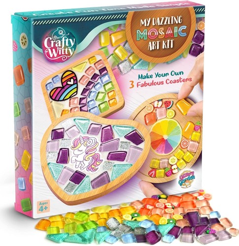 Glittery garden mosaic craft - glittery,