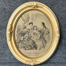 Antique ornate oval picture