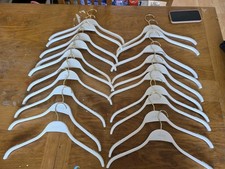 20 White Wooden Meisie Coat Hangers 20-Pack With Grip