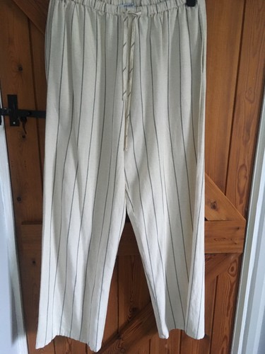Oatmeal wide leg - trousers, size