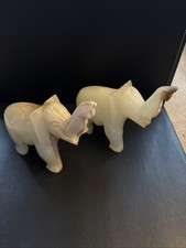 Pair of Onyx Stone Elephants -