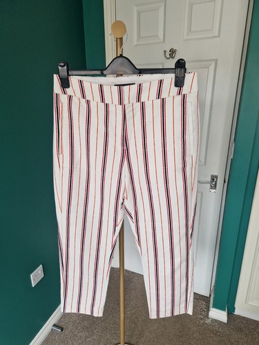 Ivory red black striped - m&s,