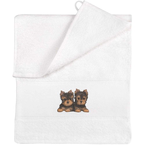 Yorkie puppies flannel towel - puppies',