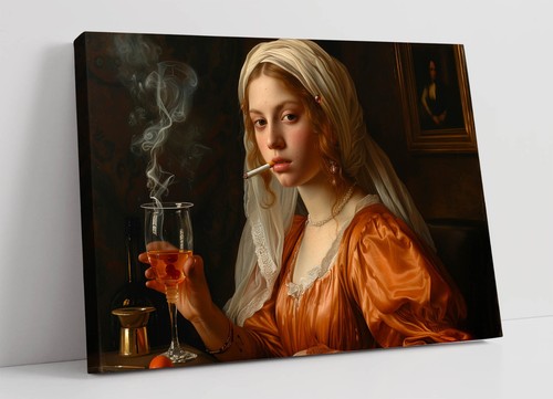 Cool renaissance woman - woman, smoking