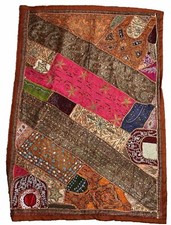 Vintage Abstract Middle Eastern Decorative Tapestry Textile Wall Hanging Panel