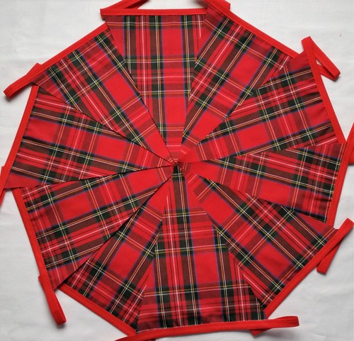 Tartan fabric bunting - tartan, handmade