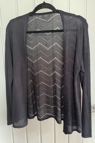 Black crochet style thin knit - black,