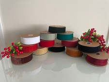 Velvet Ribbon in Assorted Colours 38mm Width, Christmas Crafting Price per Metre