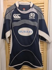 Scotland Rugby Union Shirt Navy White Murray Medium Size Scottish Flag Jersey