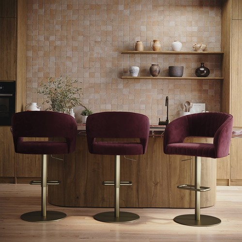 Set curved burgundy - of,