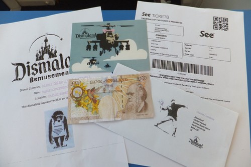 Banksy signed tenner - , &
