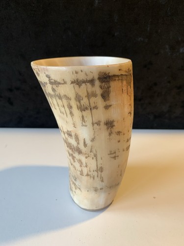Vintage turned horn beaker - vintage,