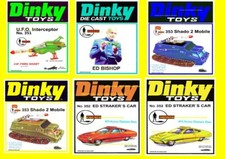 DINKY U.F.O MEGA SET X 6 " A5 SHOP COUNTER / WALL DISPLAY "NEW" ED STRAKER PROMO