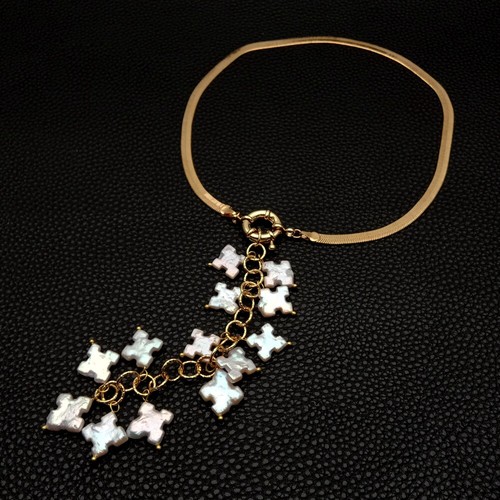 Cultured white pearl chain - cultured,
