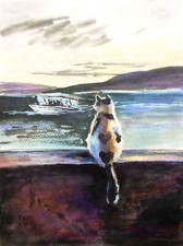 Cat Boat Seaview Original Ink