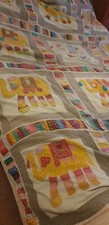 Huge Hand Stitched Indian Throw Patchwork Elephants Xxl King