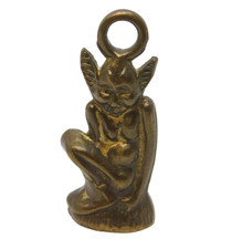 Victorian Base Metal 'Lucky Cornish Pixie' Fob Pendant Antique c1890