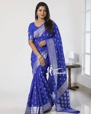 Royal Blue Silk Saree with