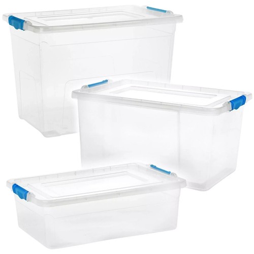 Clear plastic storage boxes - plastic,