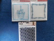 Clear out 3 Crafter's Companion 6" X 6" Embossing Folders