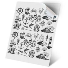 1 x Vinyl Sticker A2 - BW - Vintage Nautical Pattern Sailing Sea #43726