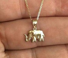 14K Solid Yellow Gold Elephant