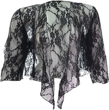 Ladies New Black Lace 3/4