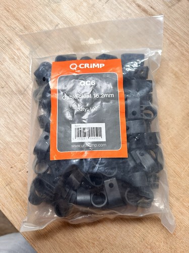 Crimp qc6 black cable cleats - qc6,