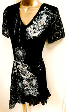 JOE BROWNS Black Mix Asymmetric Boho Tunic Dress 8 NWOT