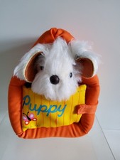 Vintage 1977 Fisher Price soft Plush Dog in Kennel Puppy 