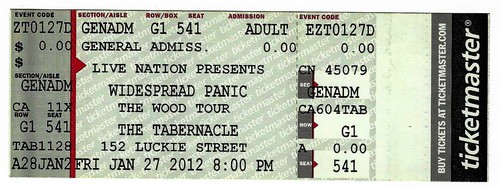 Widespread panic 12 - panic, 1/27/12