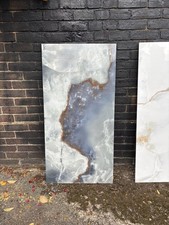 Large Polished Porcelain Tile –  Grey Onyx Marble Effect 1200x600mm l