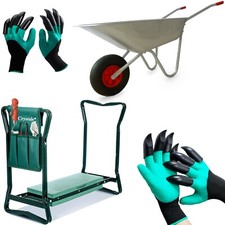 65L Metal Heavy Duty Galvanised Wheelbarrow 12" OR Garden Kneeler