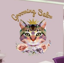 Grooming Salon Sticker, Cat
