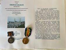 WW1 Medals Graham Royal Warwickshire Regiment KIA Casualty Cumberland Lamplugh