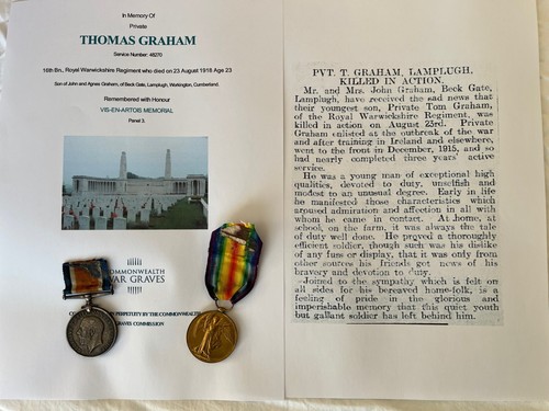 Ww1 medals graham - ww1,