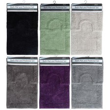 2 Piece Bath Mat Set Non Slip