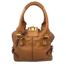 Chloe Paddington Beige Leather Bag Tote Boston Shoulder Bag Large (No Padlock)