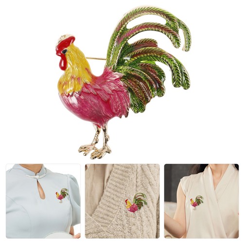 Rooster metal brooch - rooster, pin