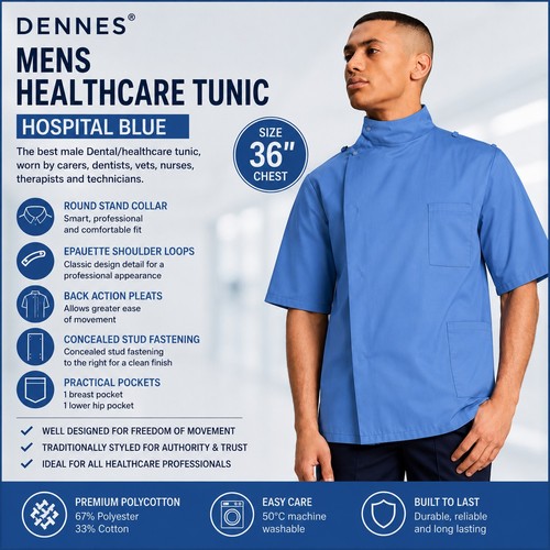 Mens healthcare scrub tunic - healthcare,