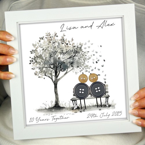 Personalised button art 10th - personalised,