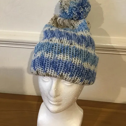 Hand knitted bobble hat - knitted,
