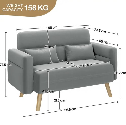 Seater modern sofa couch - 2-seater,
