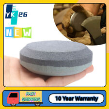Axe Sharpening Stone Puck 120/180 Grit Garden Tool Lawnmower Blade Sharpener