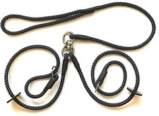Double 2 dog 8 mm Braided Slip Lead Lightweight Strong Handmade in the UK.