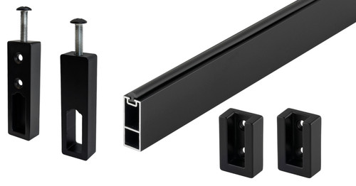 Wardrobe rail square set - wardrobe, black