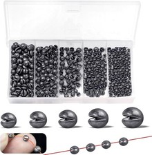 220 PCS Fishing Sinker Set Split Lead Shot Sinker Round Bite Lead Weight Tackle